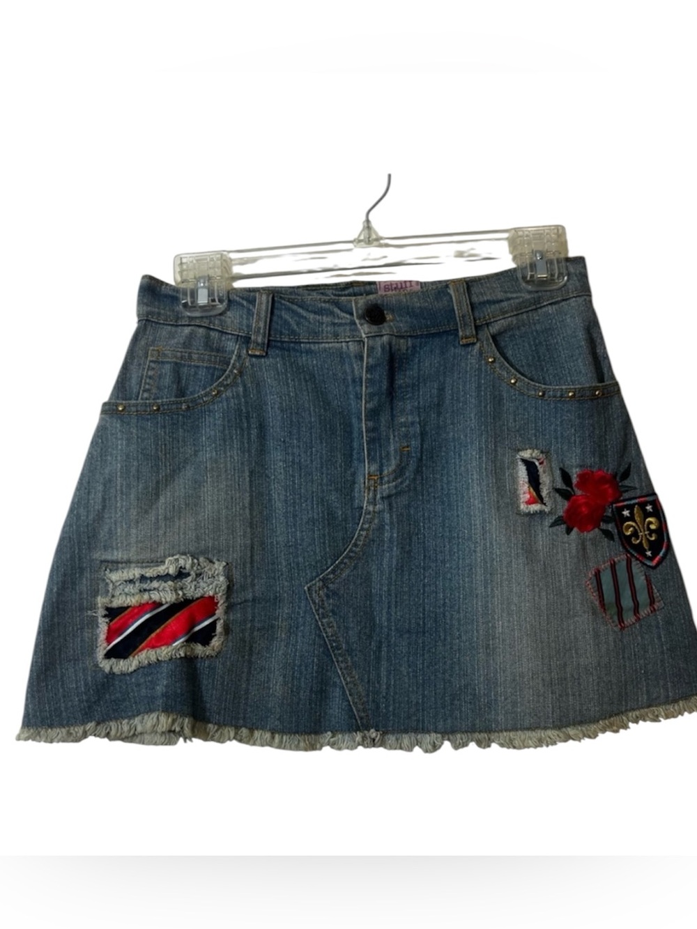 Stuff Denim Skirt with Patches by Hillary Duff Millennial Size Girls/14